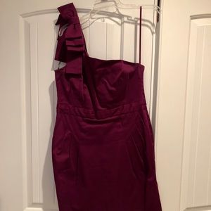 French Connection magenta one shoulder dress